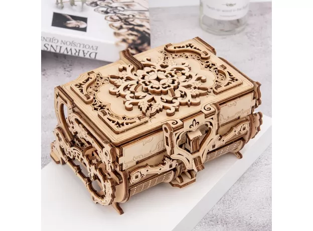 3D ASSEMBLED DIY WOODEN MECHANICAL PUZZLE – ANTIQUE TRANSMISSION BOX MODEL