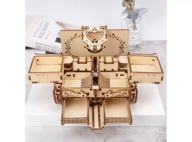 3D ASSEMBLED DIY WOODEN MECHANICAL PUZZLE – ANTIQUE TRANSMISSION BOX MODEL