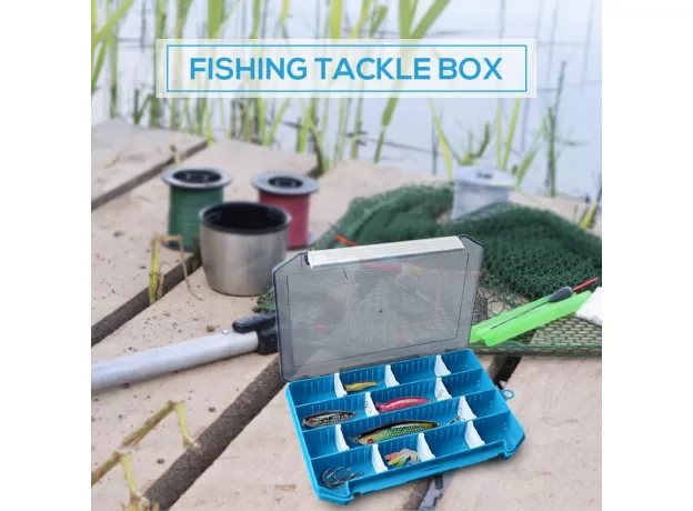 FISHING TACKLE BOX STORAGE TRAYS WITH REMOVABLE DIVIDERS FISHING LURES HOOKS ACCESSORIES