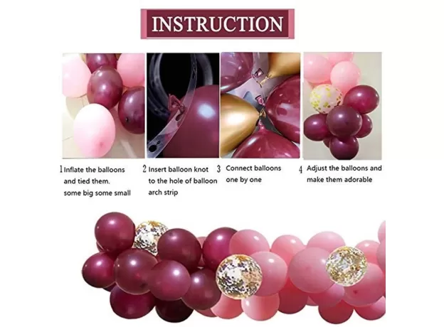 110PCS BALLOONS PINK GOLD CONFETTI BALLOONS GARLAND ARCH AND GOLD PARTY BABY SHOWER