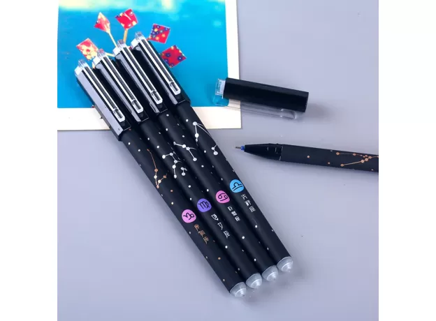 12PCS ERASABLE GEL PEN BLUE BLACK INK 0.5MM WASHABLE HANDLE KAWAII PENS REFILL RODS SCHOOL PEN
