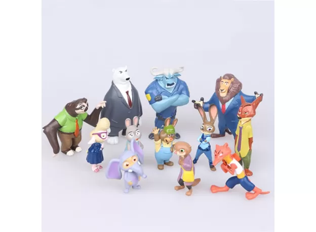 12PCS/SET DISNEY PIXAR ZOOTOPIA CARTOON ANIME FIGURE NICK FOX ANIMAL MODEL TOYS DOLLS KID