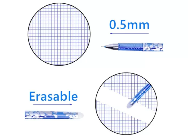 23PCS/SET ERASABLE GEL PEN REFILLS ROD WASHABLE HANDLE MAGIC ERASABLE PEN FOR SCHOOL OFFICE STATIONERY