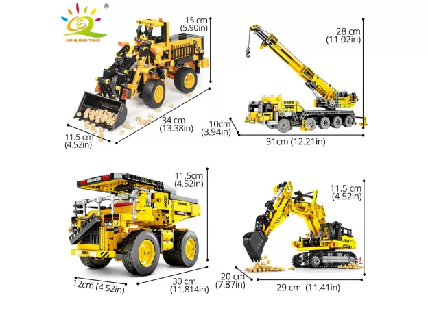 CRANE DUMP TRUCK BUILDING BLOCKS CITY CONSTRUCTION VEHICLE CAR BRICKS TOY FOR CHILDREN GIFT