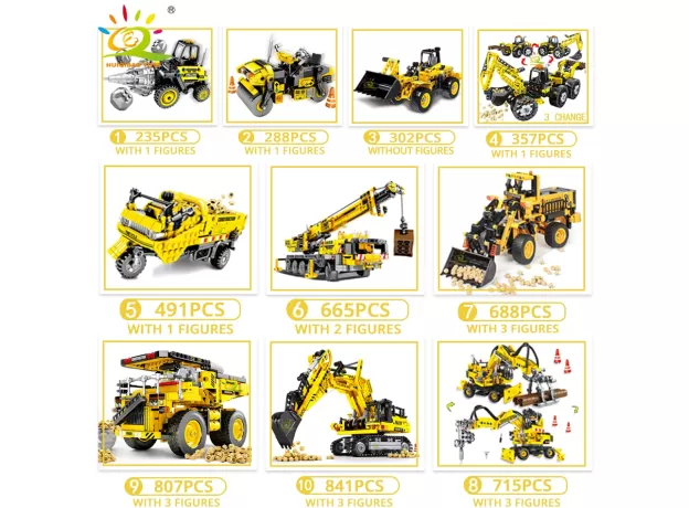 CRANE DUMP TRUCK BUILDING BLOCKS CITY CONSTRUCTION VEHICLE CAR BRICKS TOY FOR CHILDREN GIFT