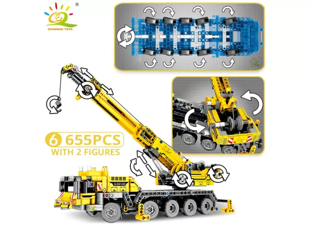 CRANE DUMP TRUCK BUILDING BLOCKS CITY CONSTRUCTION VEHICLE CAR BRICKS TOY FOR CHILDREN GIFT
