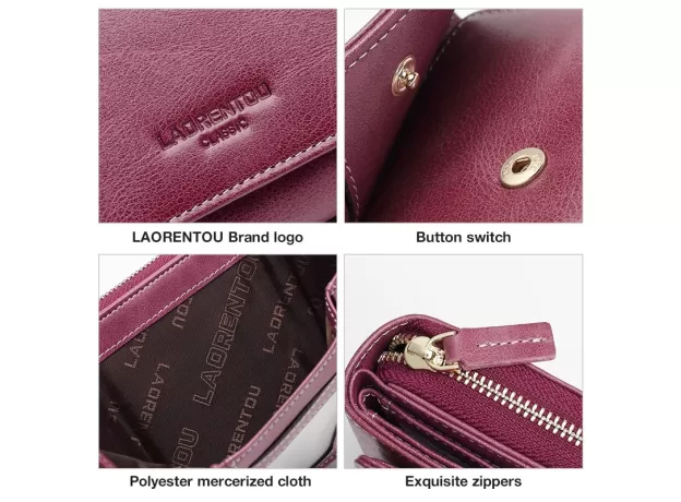 LEATHER WALLETS WOMEN CARD HOLDER FEMALE CASUAL SHORT COIN PURSE LARGE CAPACITY MONEY BAG WALLET MOTHER'S DAY