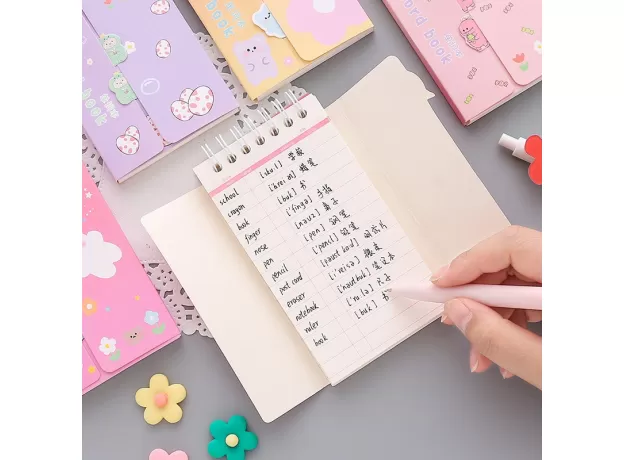 80 SHEETS KAWAII CUTE LOOSE-LEAF VOCABULARY WORD BOOK POCKET ENGLISH MEMORY STUDY NOTEBOOK