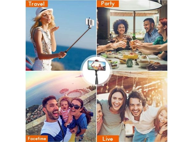 SELFIE STICK TRIPOD MONOPOD WITH MOBILE PHONE HOLDER SUITABLE FOR LIVE VIDEO CALLS BETWEEN IOS AND ANDROID