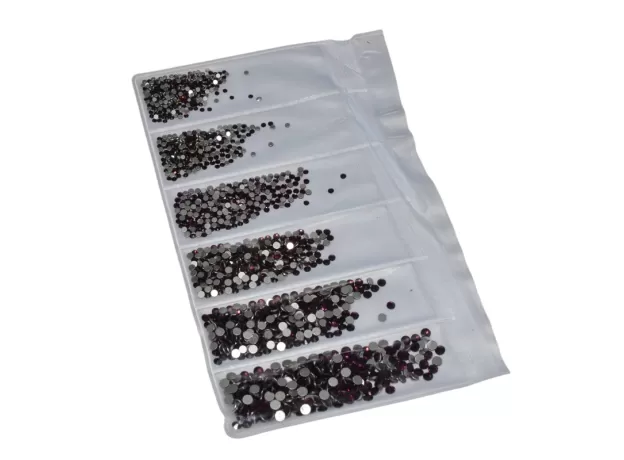 MIX SIZES 3D NON HOTFIX FLATBACK CRYSTAL GLASS NAIL RHINES