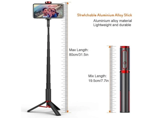 SELFIE STICK TRIPOD MONOPOD WITH MOBILE PHONE HOLDER SUITABLE FOR LIVE VIDEO CALLS BETWEEN IOS AND ANDROID