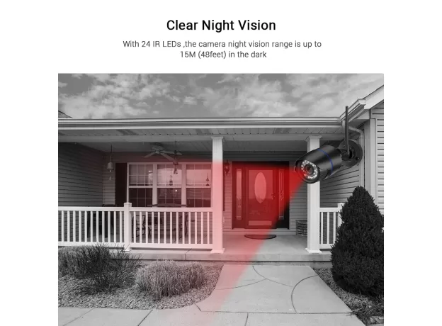 WATERPROOF OUTDOOR ONVIF WIRED WIRELESS IP CAMERA NIGHT VISION  AUDIO RECORD EMAIL ALERT