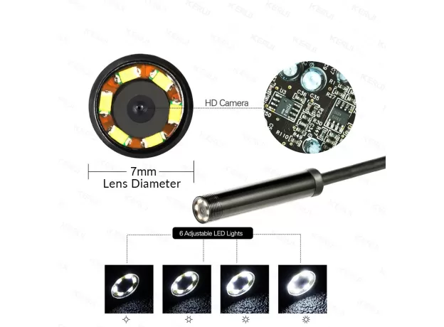 CAMERA 7MM/5.5MM USB CAMERA FOR ANDROID ENDOSCOPE INSPECTION CAMERA BORESCOPE WATERPROOF 6 LEDS