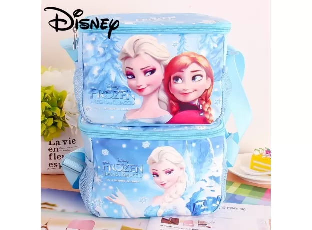 STUDENT LUNCH BOX BAG SHOULDER PICNIC BAG TOYS FOR CHILDREN KIDS DISNEY ELSA PRINCESS WARM BAGS