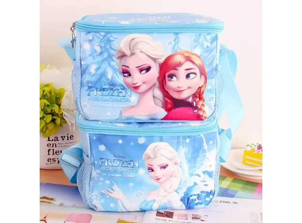 STUDENT LUNCH BOX BAG SHOULDER PICNIC BAG TOYS FOR CHILDREN KIDS DISNEY ELSA PRINCESS WARM BAGS