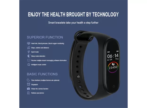 M4 WATERPROOF SPORT SMART WATCH – HEALTH & FITNESS ACTIVITY TRACKER BAND