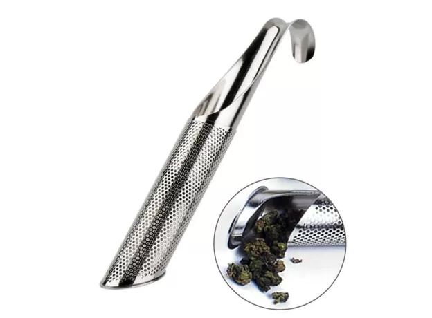 3PCS TEA STRAINERS STAINLESS STEEL TEA INFUSER PIPE DESIGN LOOSE LEAF STRAINER FILTER FOR MUG BLACK