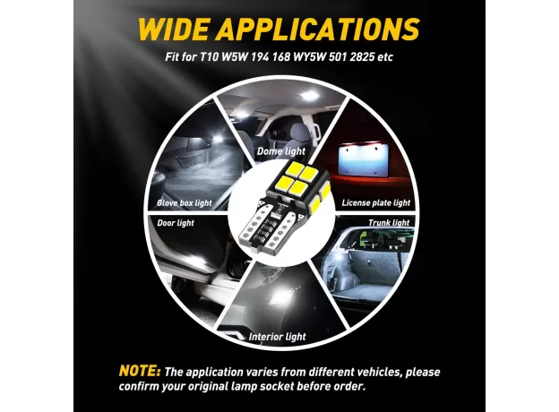 LED BULB CAN BUS NO ERROR CAR INTERIOR LIGHTING AUTOMOTIVE DOME LAMP