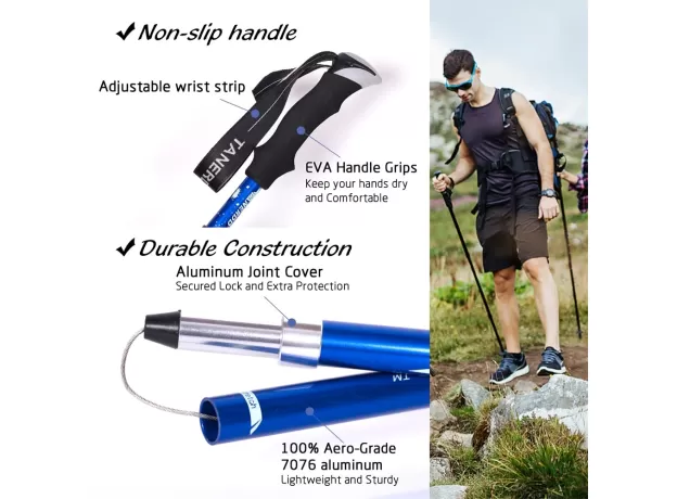 FOLDING WALKING STICKS CANES HIKING STICK CRUTCHES TREKKING POLES ALPENSTOCK HIKING ACCESSORIES