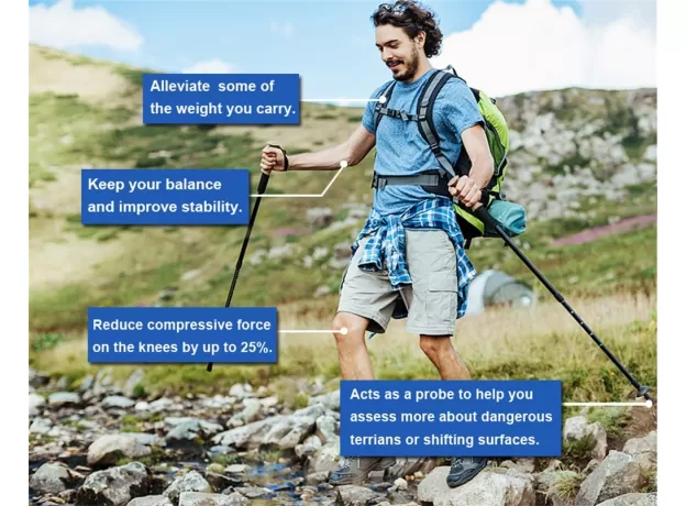 FOLDING WALKING STICKS CANES HIKING STICK CRUTCHES TREKKING POLES ALPENSTOCK HIKING ACCESSORIES