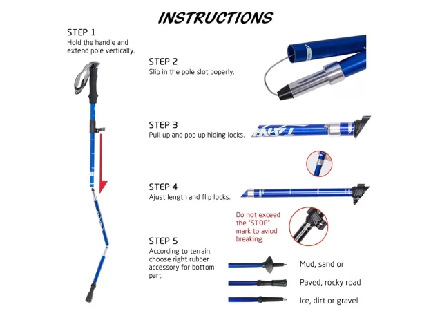 FOLDING WALKING STICKS CANES HIKING STICK CRUTCHES TREKKING POLES ALPENSTOCK HIKING ACCESSORIES