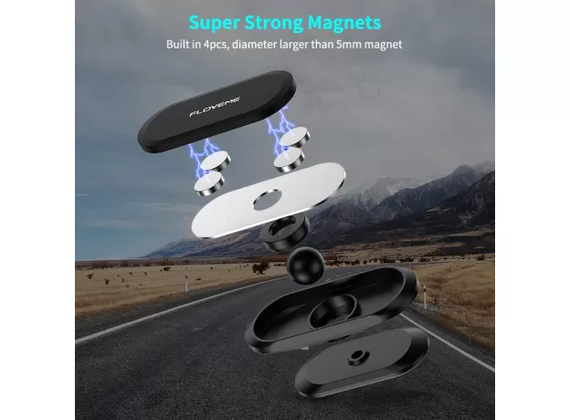 CAR PHONE HOLDER 360 DEGREE MINI STRIP SHAPE STAND METAL MAGNET GPS CAR MOUNT STAND