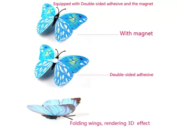 DOUBLE LAYER 3D BUTTERFLY WALL STICKER ON THE WALL HOME DÃ©COR BUTTERFLIES FOR DECORATION