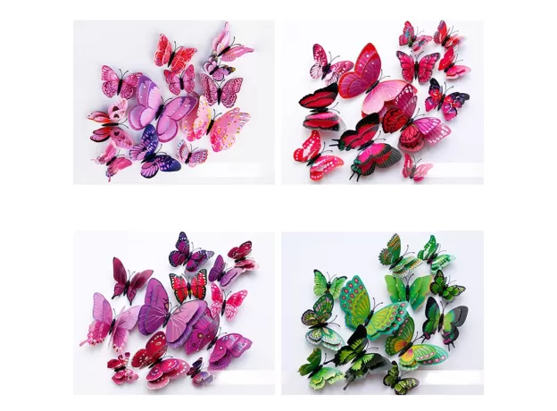 DOUBLE LAYER 3D BUTTERFLY WALL STICKER ON THE WALL HOME DÃ©COR BUTTERFLIES FOR DECORATION