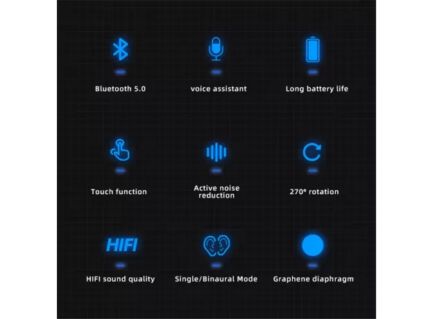 FINGERPRINT TOUCH HIFI WIRELESS EARPHONE FOR IPHONE XIAOMI WATERPROOF EARPIECE WITH MIC