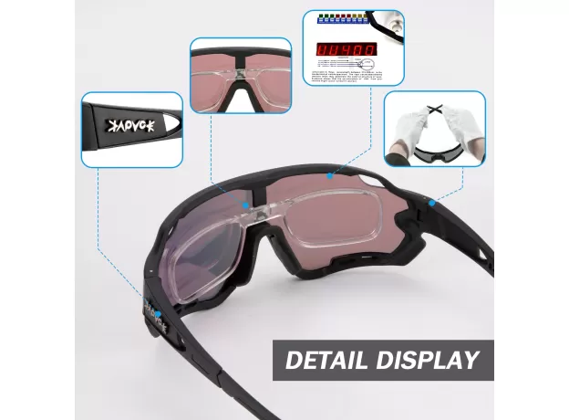 GLASSES MEN SUNGLASSES BICYCLE POLAROID PHOTOCHROMIC 5 LENS GOGGLES WOMEN MTB MAN