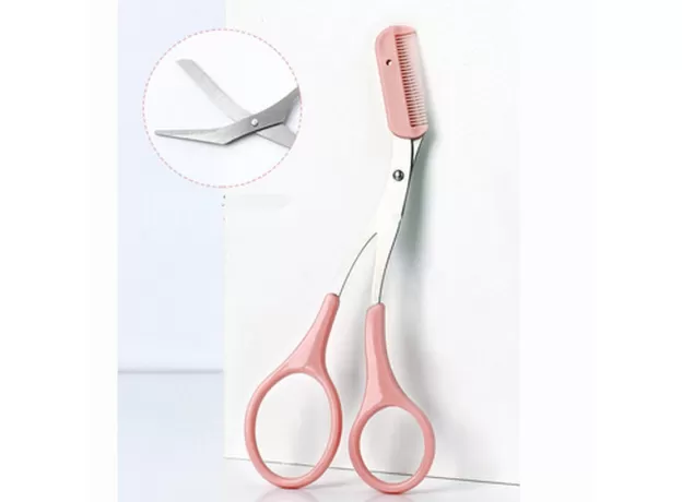 EYEBROW TRIMMER SCISSOR WITH COMB FACIAL HAIR REMOVAL GROOMING SHAPING SHAVER