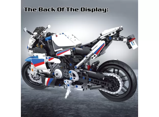RACING MOTORCYCLE BUILDING BLOCKS – WHITE STATIC MOTORCYCLE DIY MODEL