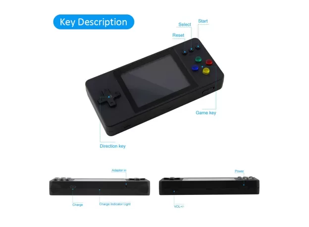 INCH LCD RETRO VIDEO GAME CONSOLE BUILT-IN 500 GAMES POCKET CONSOLE FOR KIDS