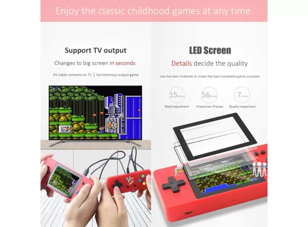 INCH LCD RETRO VIDEO GAME CONSOLE BUILT-IN 500 GAMES POCKET CONSOLE FOR KIDS