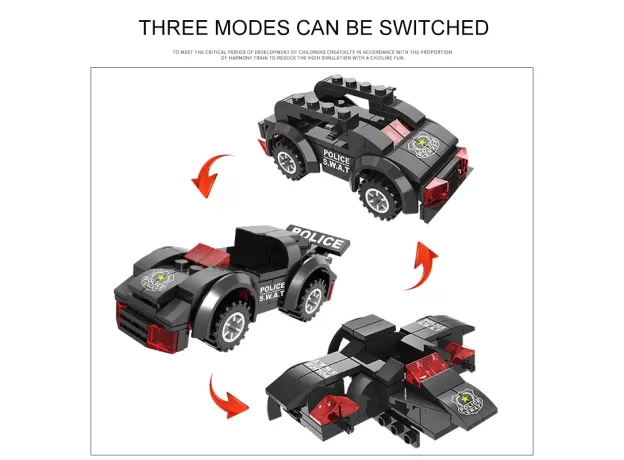 ROBOT CITY POLICE STATION CAR BUILDING BLOCKS FOR CITY SWAT TEAM TRUCK HOUSE BLOCKS TECHNIC BUILDING TOY