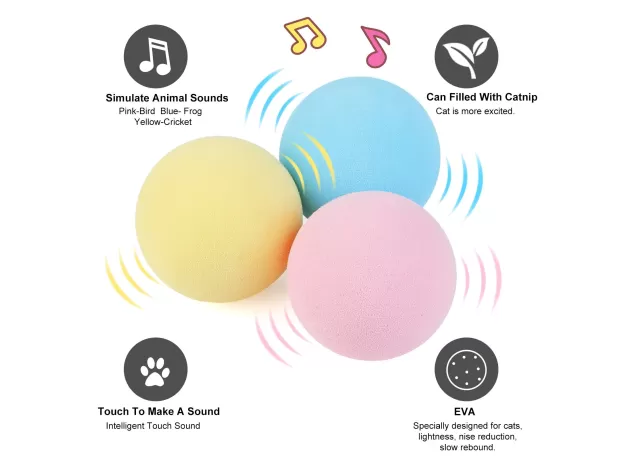 TOY PET PLAYING BALL PET SQUEAKY SUPPLIES PRODUCTS TOY FOR CATS KITTEN KITTY