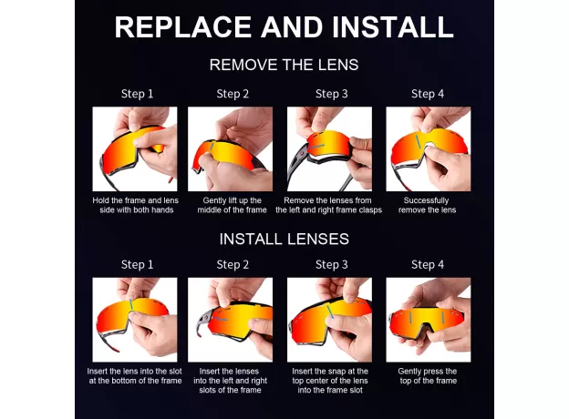 SUNGLASSES 5 LENS POLARIZED SPORTS MEN CYCLING GLASSES MOUNTAIN BICYCLE RIDING PROTECTION