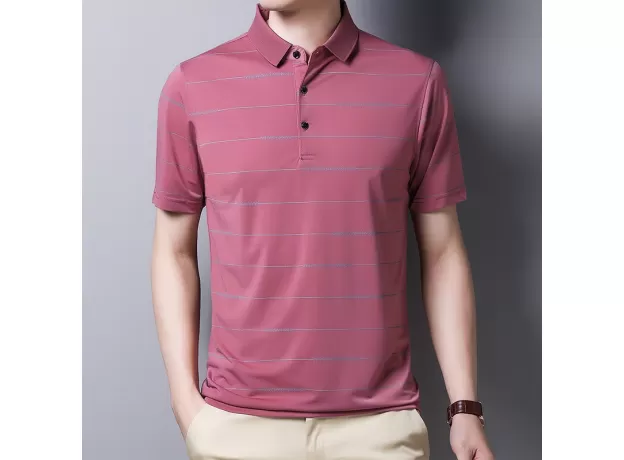 POLO SHIRT STRIPED SHORT SLEEVE SUMMER COOL SHIRT STREETWEAR FASHION MALE POLO SHIRT MEN