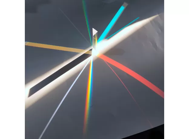 1PCS  OPTICAL GLASS RIGHT ANGLE REFLECTING TRIANGULAR PRISM FOR TEACHING LIGHT SPECTRUM RAINBOW