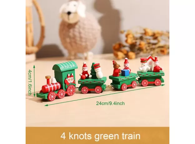 MERRY CHRISTMAS WOODEN TRAIN ORNAMENT CHRISTMAS DECORATION FOR HOME SANTA CLAUS GIFT