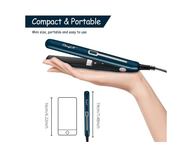 Mini Professional 2 in 1 Portable Hair Curler Hair Straightener Flat Iron Hairs Straightening Corrugated Iron