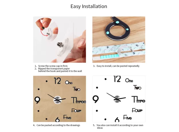 CLOCK WATCH LARGE WALL CLOCKS 3D DIY ACRYLIC MIRROR MECHANISM STICKERS HOME LIVING ROOM DECORATION