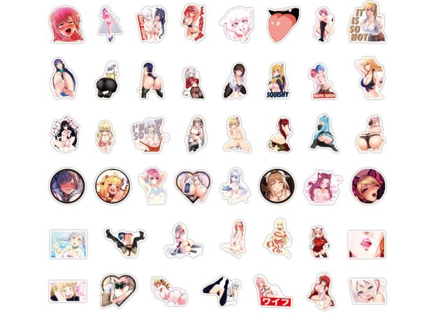 10/50/100pcs Anime Hentai Sexy Pinup Bunny Girl Waifu Decal Stickers Suitcase Laptop Car Truck