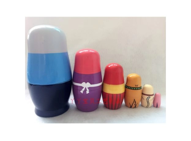 PACK OF 6 PCS CUTE WOODEN ANIMALS HAND PAINTED RUSSIAN NESTING DOLLS BABUSHKA MATRYOSHKA