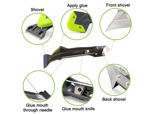 5 IN 1 SILICONE REMOVER CAULK FINISHER SEALANT SMOOTH SCRAPER GROUT KIT TOOLS WITH SEAM