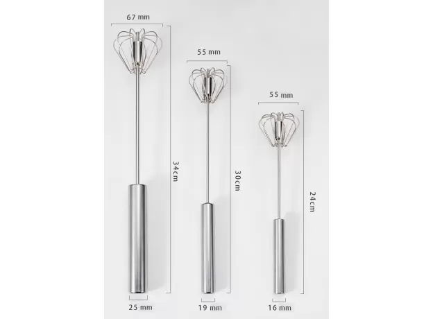 KITCHEN ACCESSORIES GADGET MIXER EGG BEATER EGG TOOLS STAINLESS STEEL MANUAL SELF TURNING