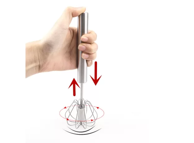 KITCHEN ACCESSORIES GADGET MIXER EGG BEATER EGG TOOLS STAINLESS STEEL MANUAL SELF TURNING