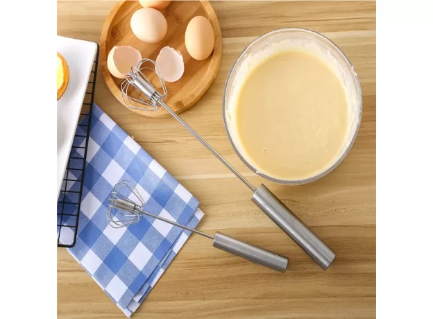 KITCHEN ACCESSORIES GADGET MIXER EGG BEATER EGG TOOLS STAINLESS STEEL MANUAL SELF TURNING