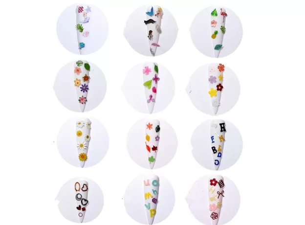 NAIL ART DECORATIONS NAIL ACCESSORIES DAISY FLOWERS AND LEAVES  MIXED NAIL PASTES