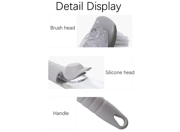 PLATE WASHING BRUSH WITH LIQUID DISPENSER SCRUBBER MULTIFUNCTIONAL KITCHEN DISH POT WASHING